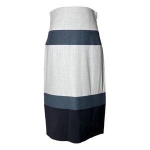 Jil Sander Cream, Gray, and Black Pencil Skirt